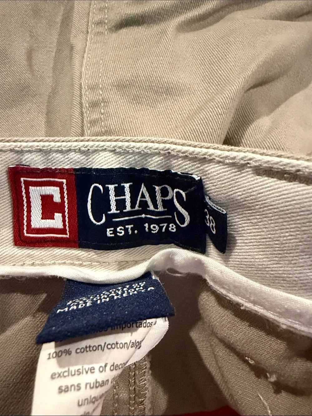 Chaps Men's Tan Khaki Chino Shorts